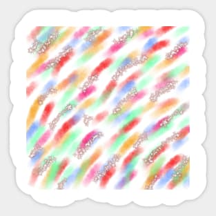 Red green watercolor sparkle glitter art Sticker